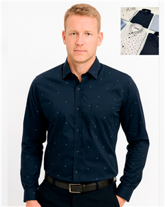 2420 - Camisa Polo Estampada Poplin C/ Spandex