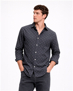 2443 - Camisa Poplin Estampada Polo Premium