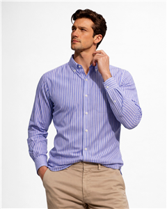 2445 - Camisa Rayada Polo Con Bolsillo