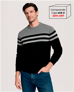 8010 - Sweater Escote Redondo Rayado