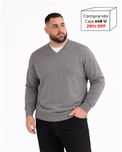 8101 - Sweater Escote V TALLE ESPECIAL