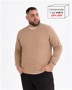 8114 - Sweater Escote Redondo Fantasía Rombos TALLE ESPECIAL
